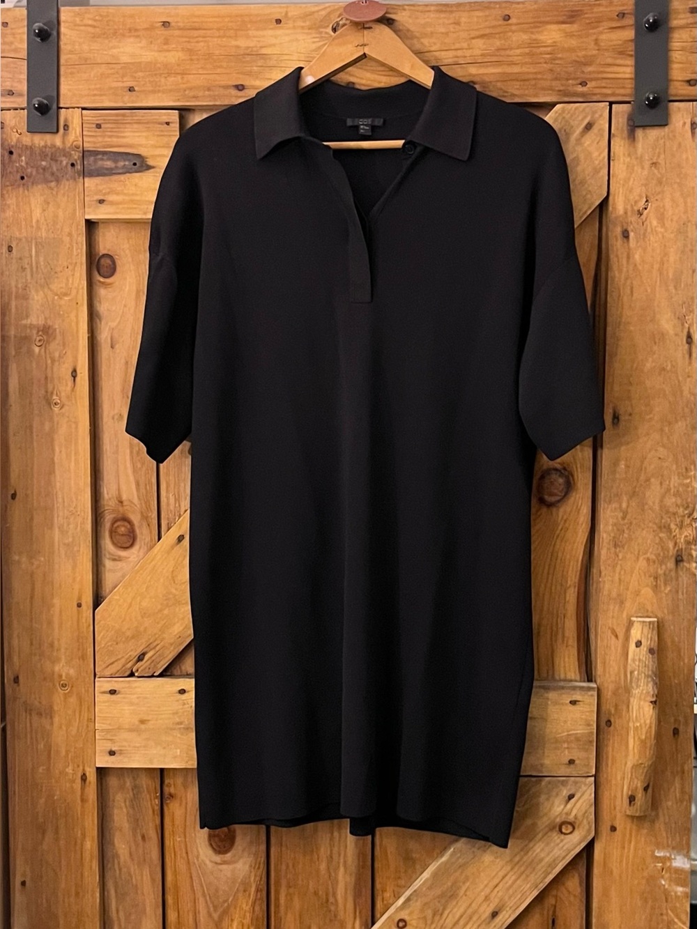 COS Black Oversized Polo Mini Dress – Size M